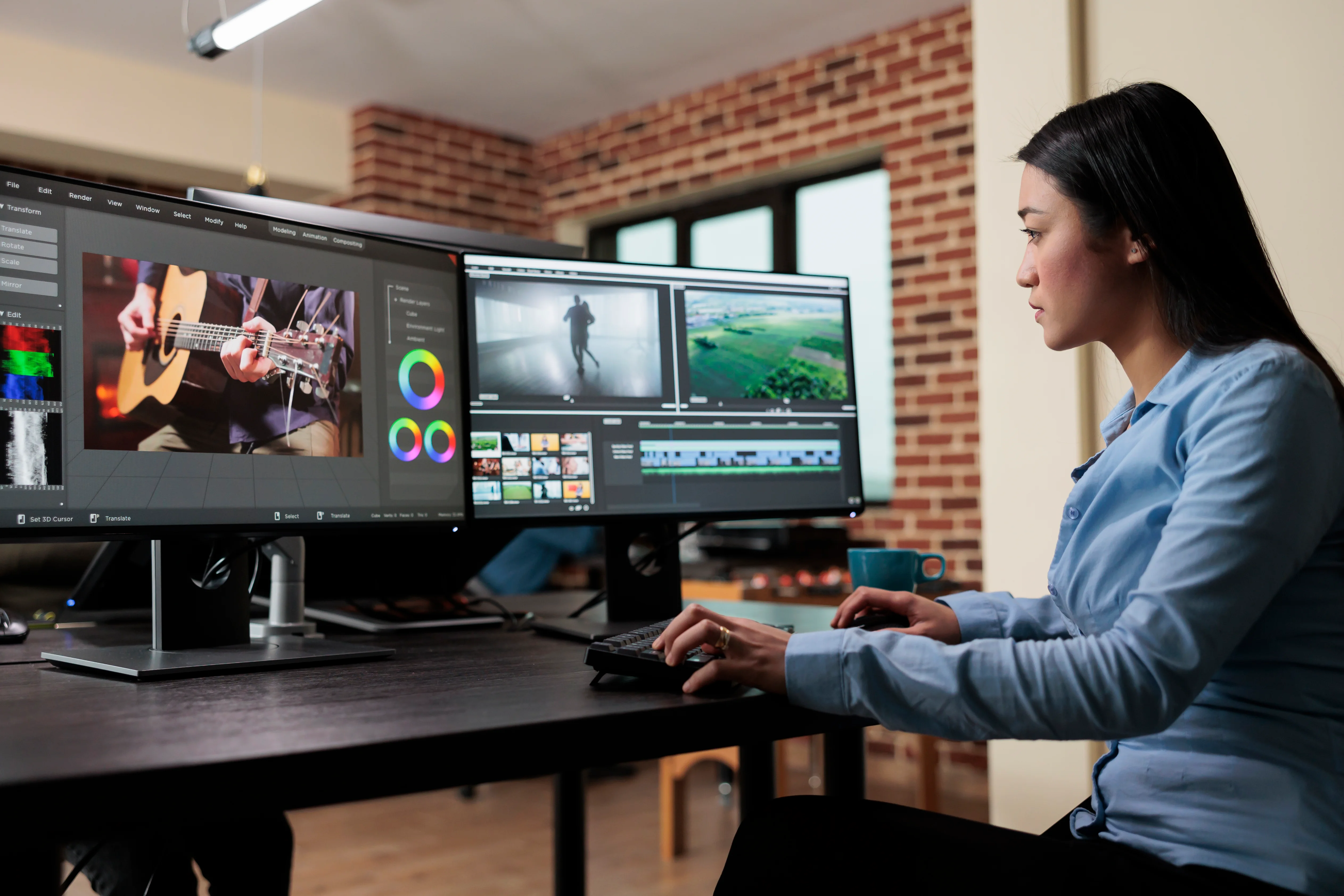 asian-professional-video-editor-sitting-multi-monitor-workspace-while-enhancing-movie-footage-quality-using-advanced-software-post-production-house-team-leader-editing-film-frames